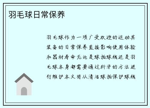 羽毛球日常保养